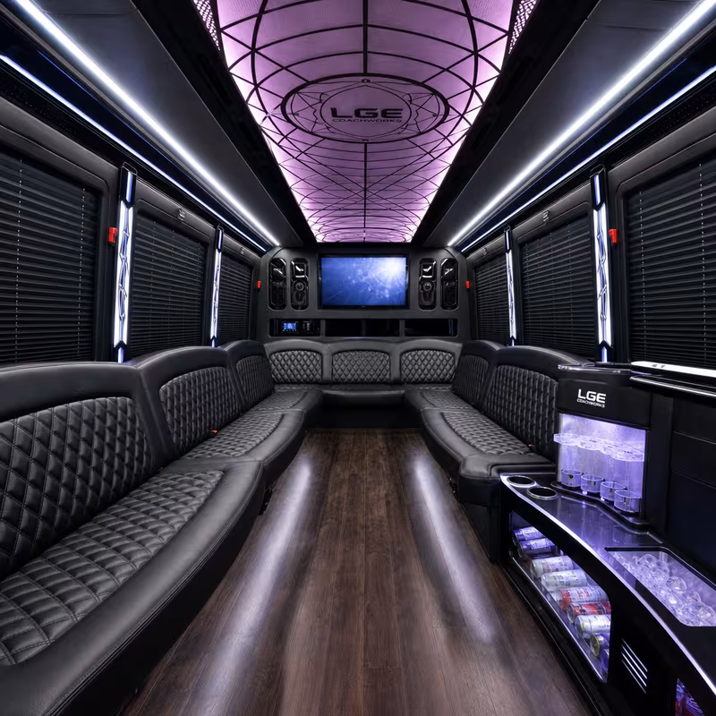25 Passenger Party Bus Interior