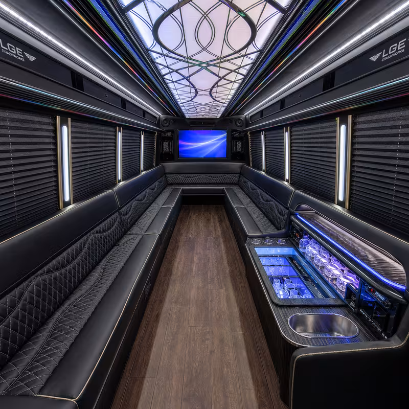 30 Passenger Party Bus Interior