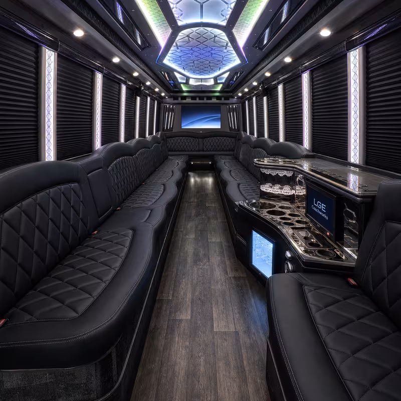 30 Passenger Party Bus Interior