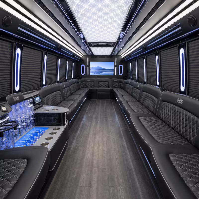 40 Passenger Party Bus Interior