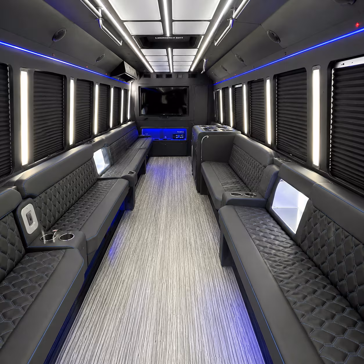 Lexington Bachelor & Bachelorette Transportation party bus interior