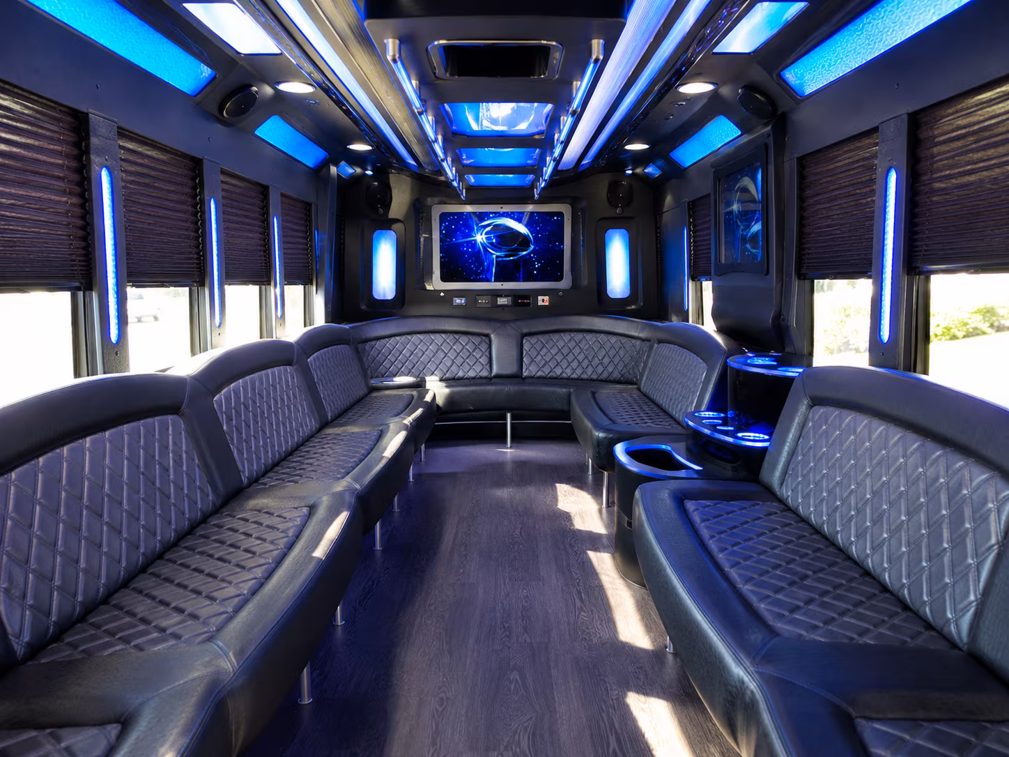 Lexington Birthday, Sweet 16, & Quinceañera Transportation party bus exterior