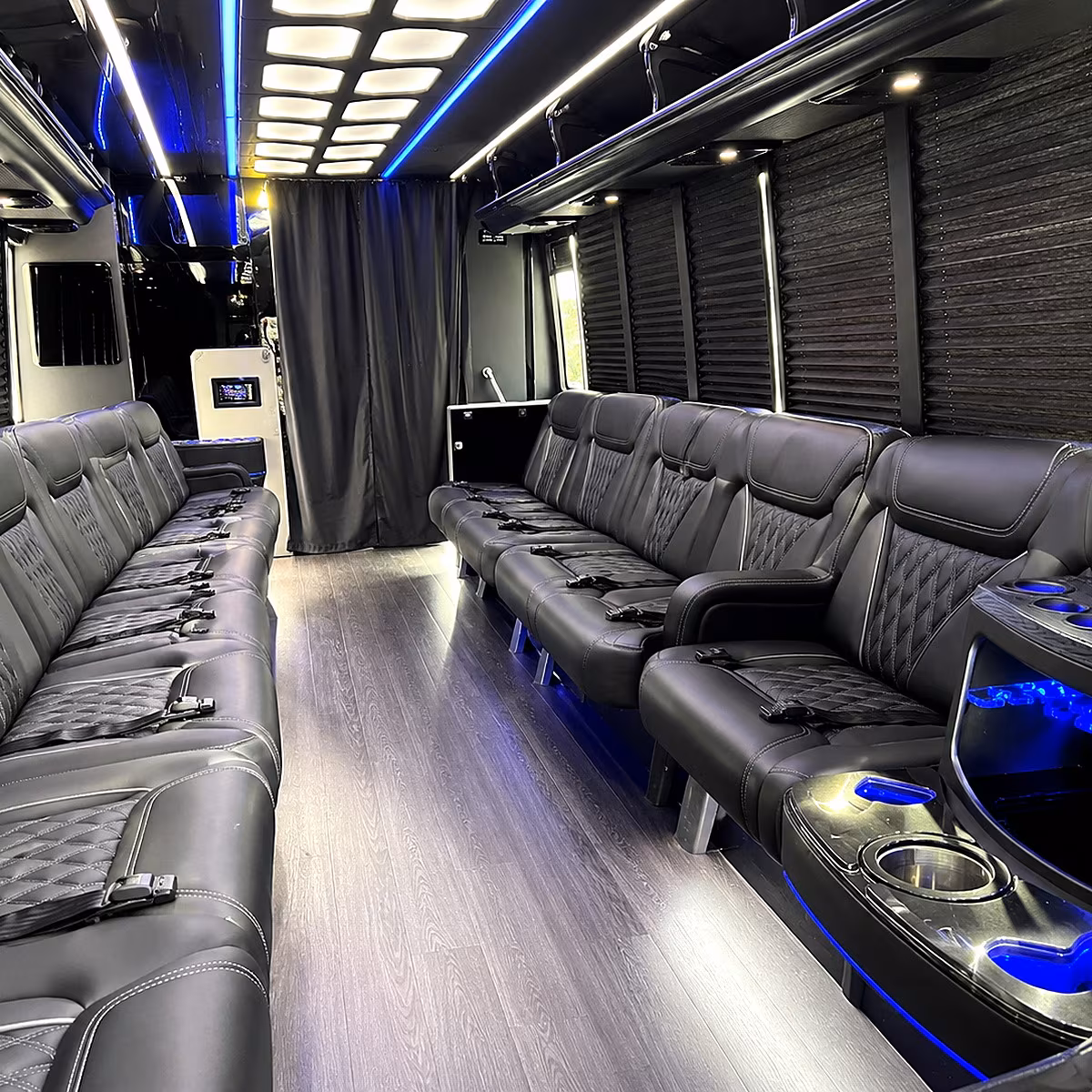 Lexington Private Event Transportation party bus interior