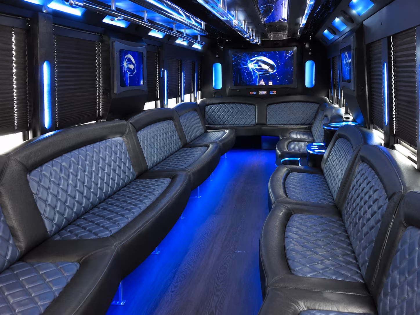 Lexington Private Event Transportation party bus interior