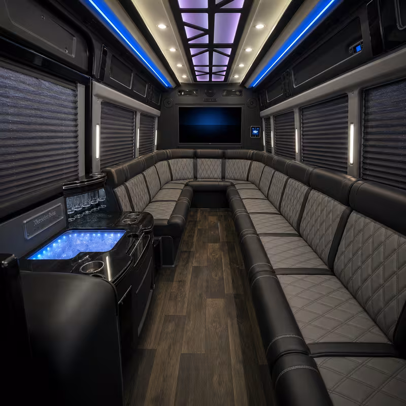 14 Passenger Sprinter Limo Interior