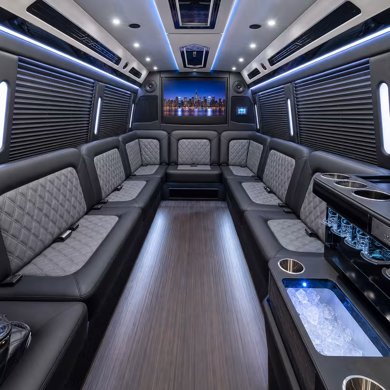 14 Passenger Sprinter Limo Interior